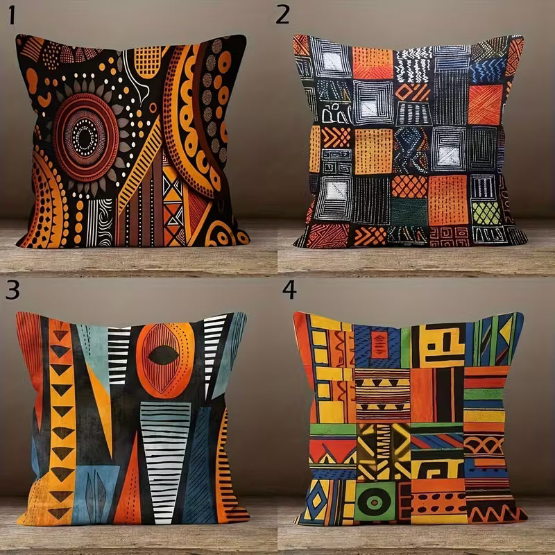 African Printed Pillow Covers 18x18