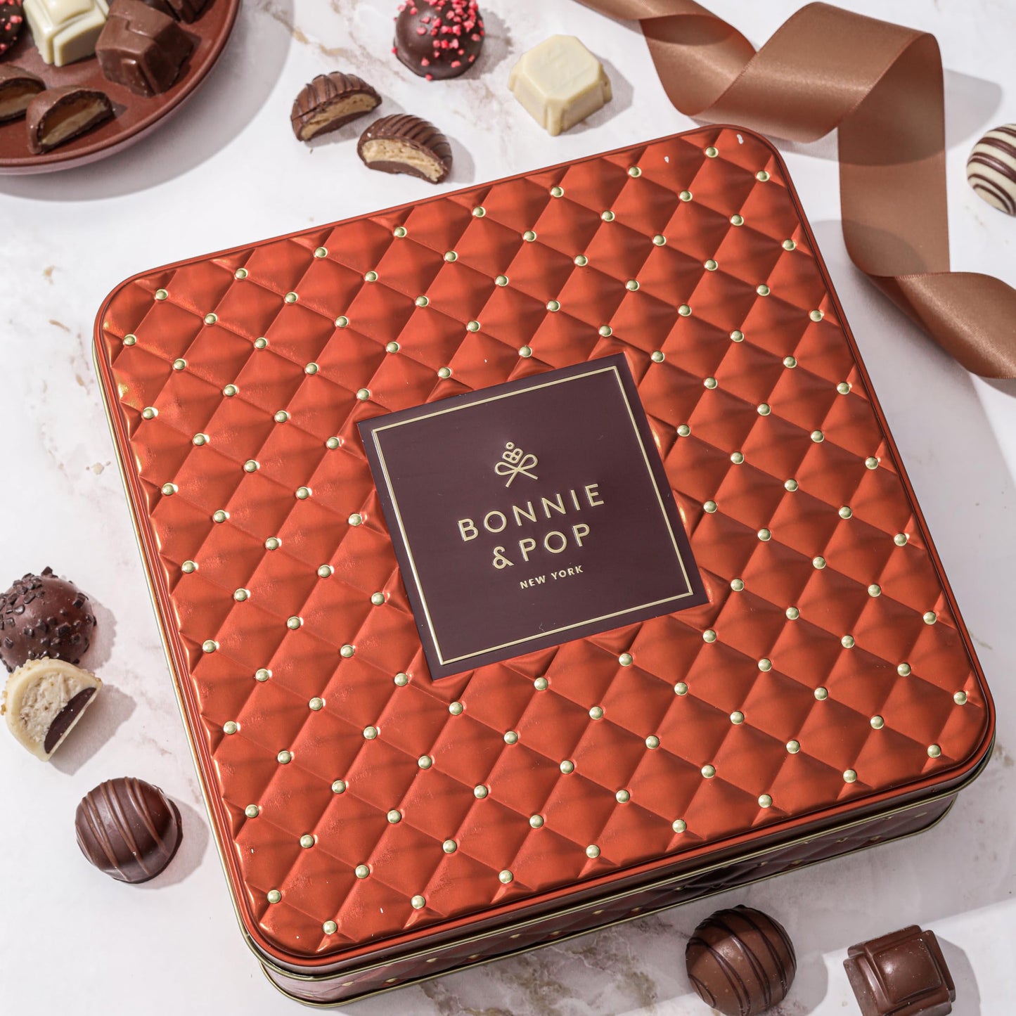 Chocolate Gift Basket, Candy Food Gifts Arrangement Platter, Gourmet Snack Box, Thanksgiving, Christmas, Holiday Present Idea, Corporate Him & Her, Men Women Sympathy Family Parties & Get Well- Bonnie & Pop