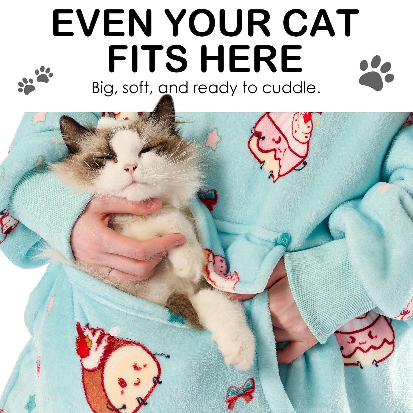 Krifey Wearable Blanket Hoodie, Oversized Sherpa Fleece Sweatshirt with Giant Pocket, Birthday Gifts for Women, Warm Christmas Gift for Mom, Wife, or Girlfriend