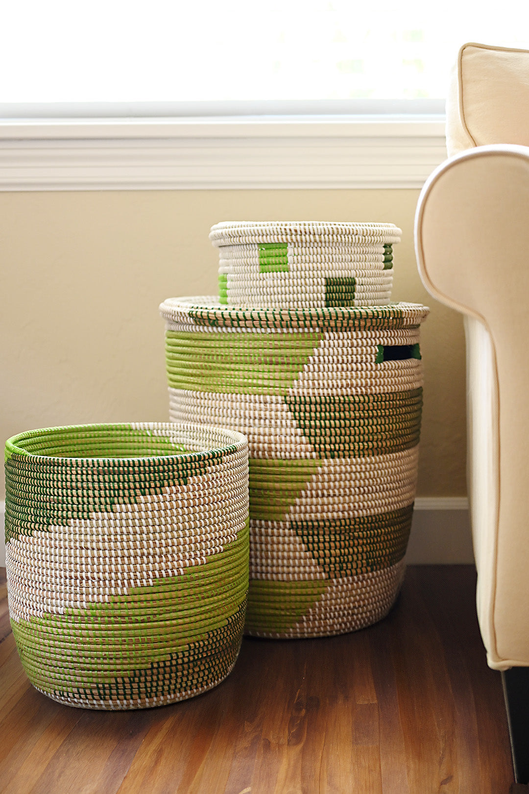 Leafy Green Mixed Basket Set of Three