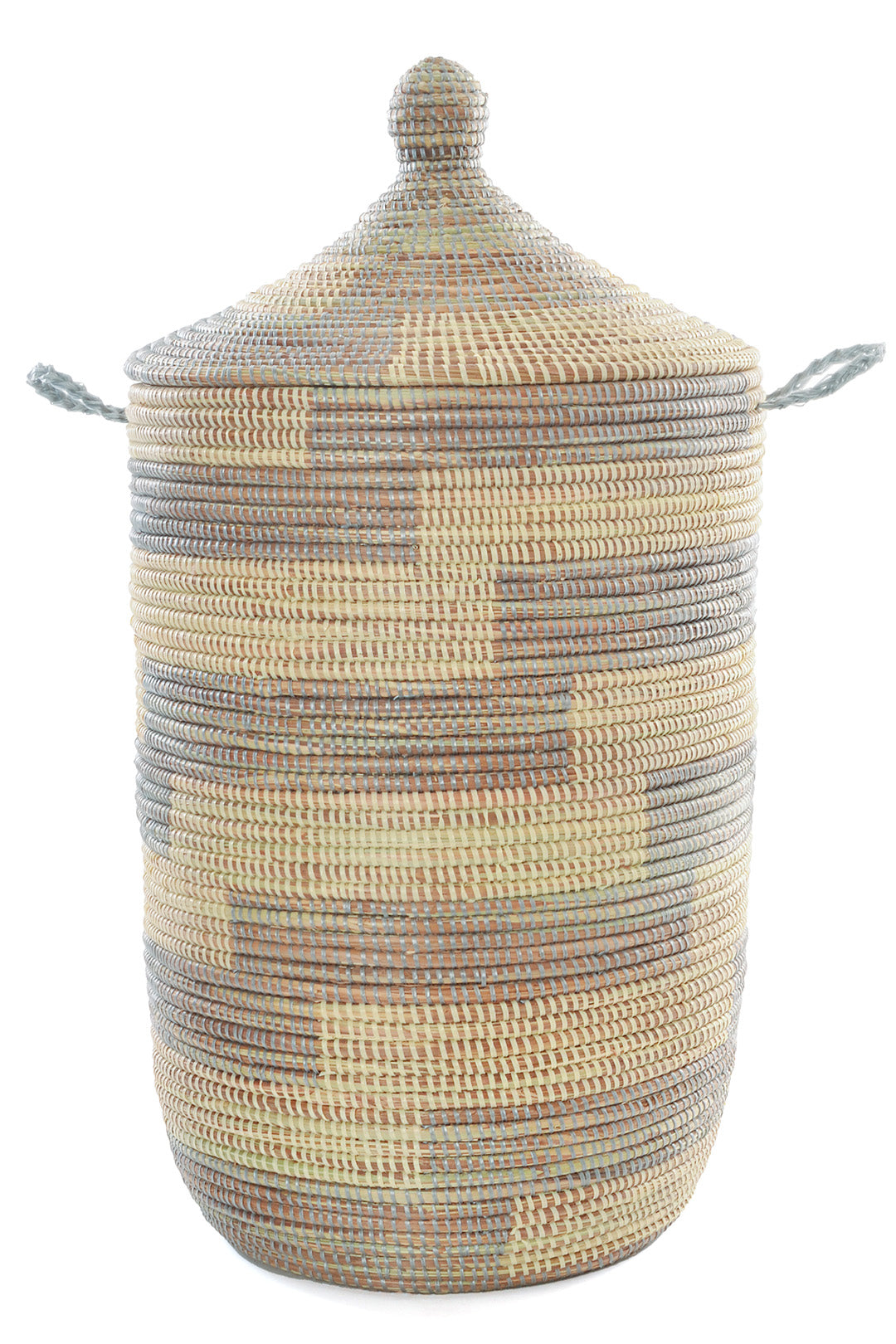 Silver & Cream Stairstep Hamper Basket from Senegal