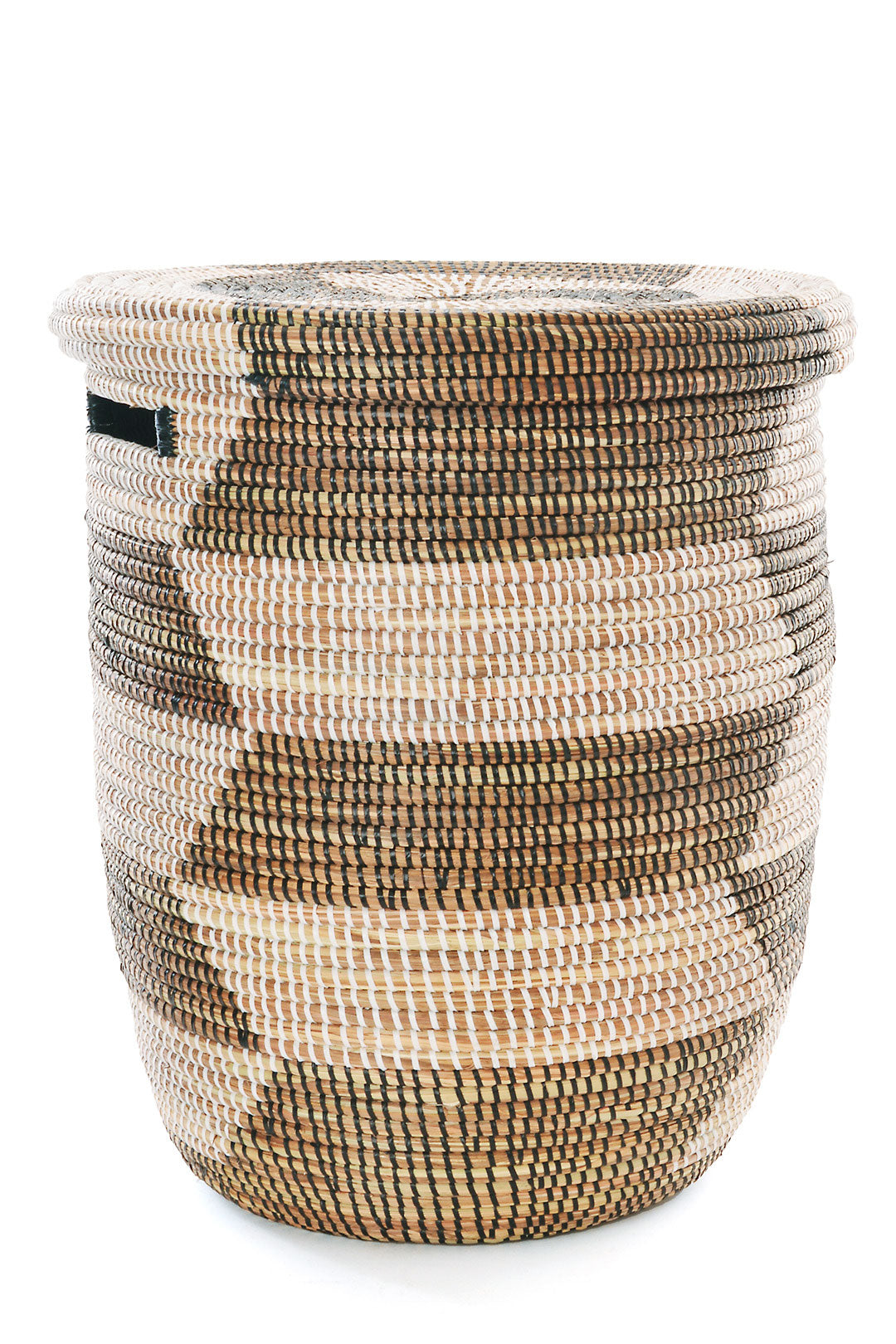 Black & White Herringbone Flat Lid Hamper Basket