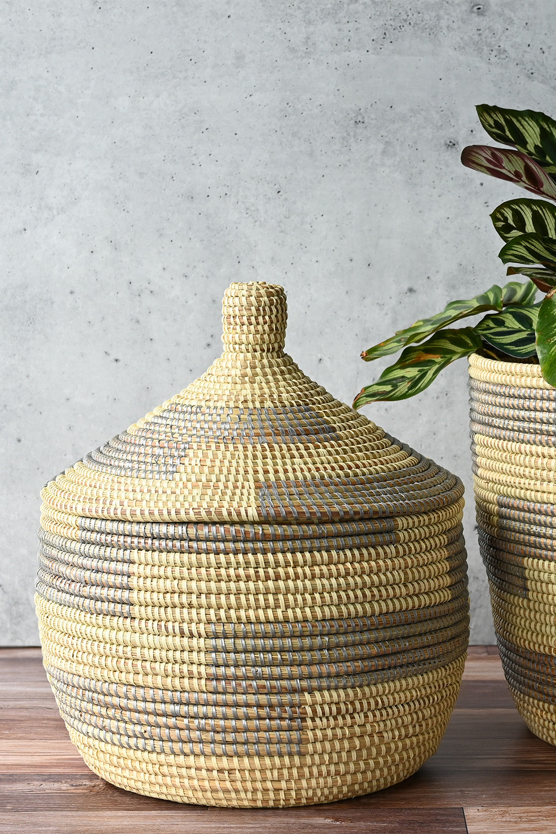 Silver & Cream Stairstep Warming Basket from Senegal
