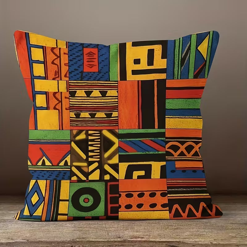 African Printed Pillow Covers 18x18