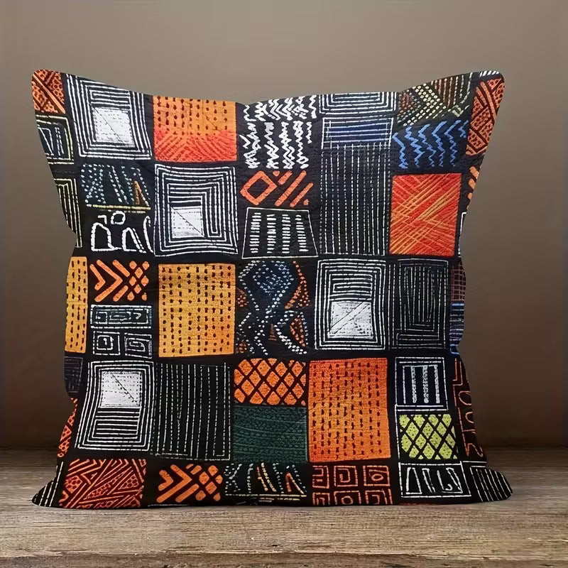 African Printed Pillow Covers 18x18