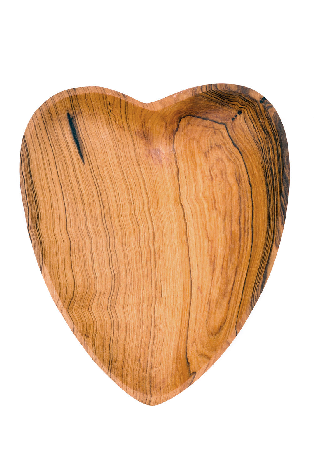 Set of Two Olive Wood Heart Dishes