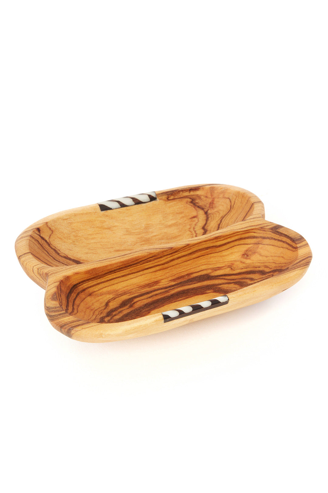 Wild Olive Wood & Cow Bone Side by Side Condiment Dish