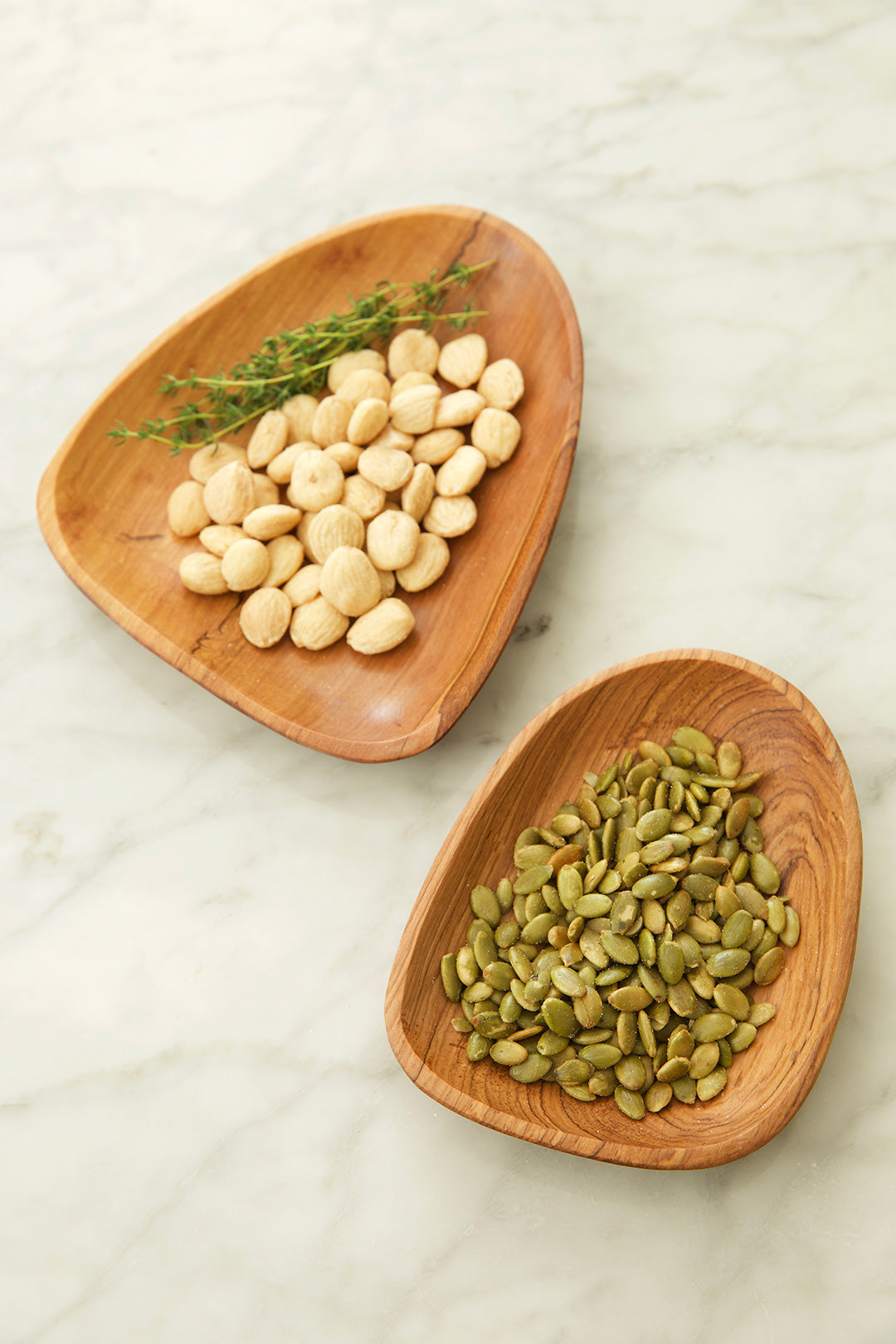 Wild Olive Wood Flower Petal Serving Trays