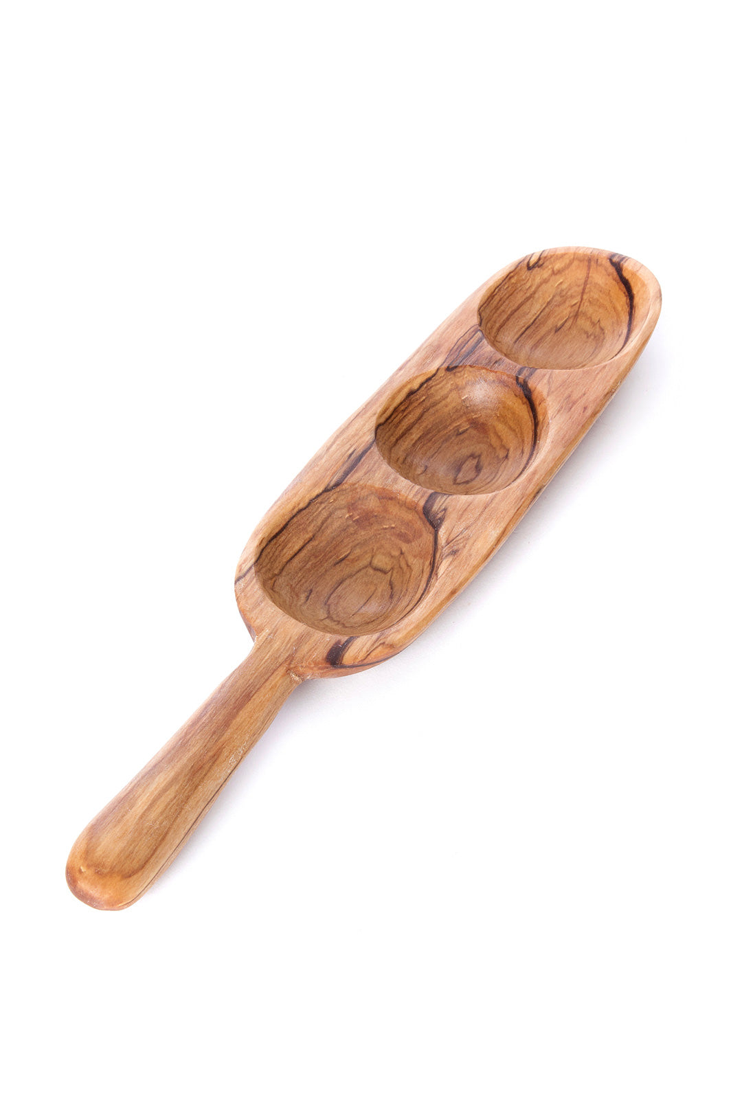 Wild Olive Wood Triple Well Serving Trays