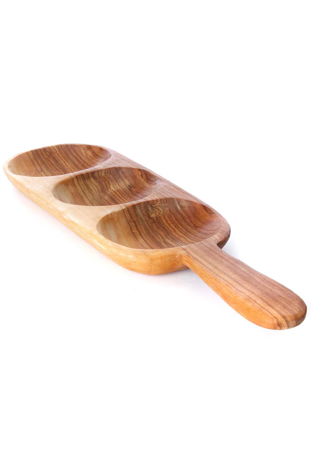 Wild Olive Wood Triple Well Serving Trays JKWB63B Large Tray