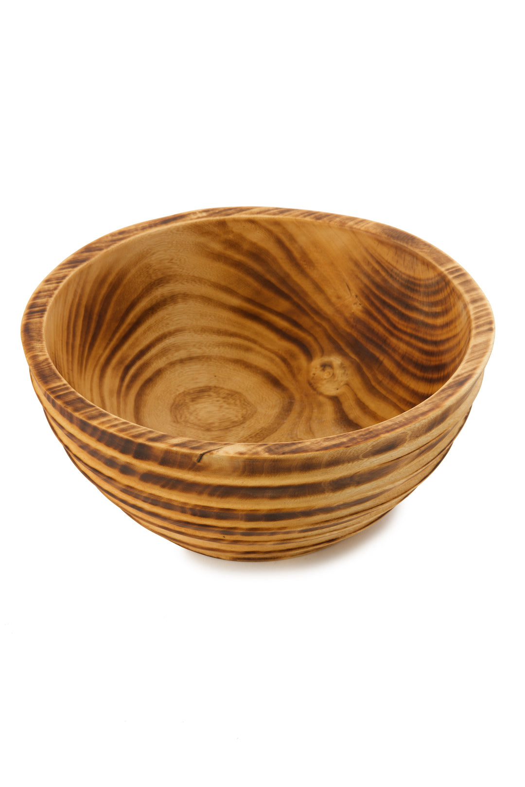 Hand Carved Jacaranda Wood Beehive Serving Bowl