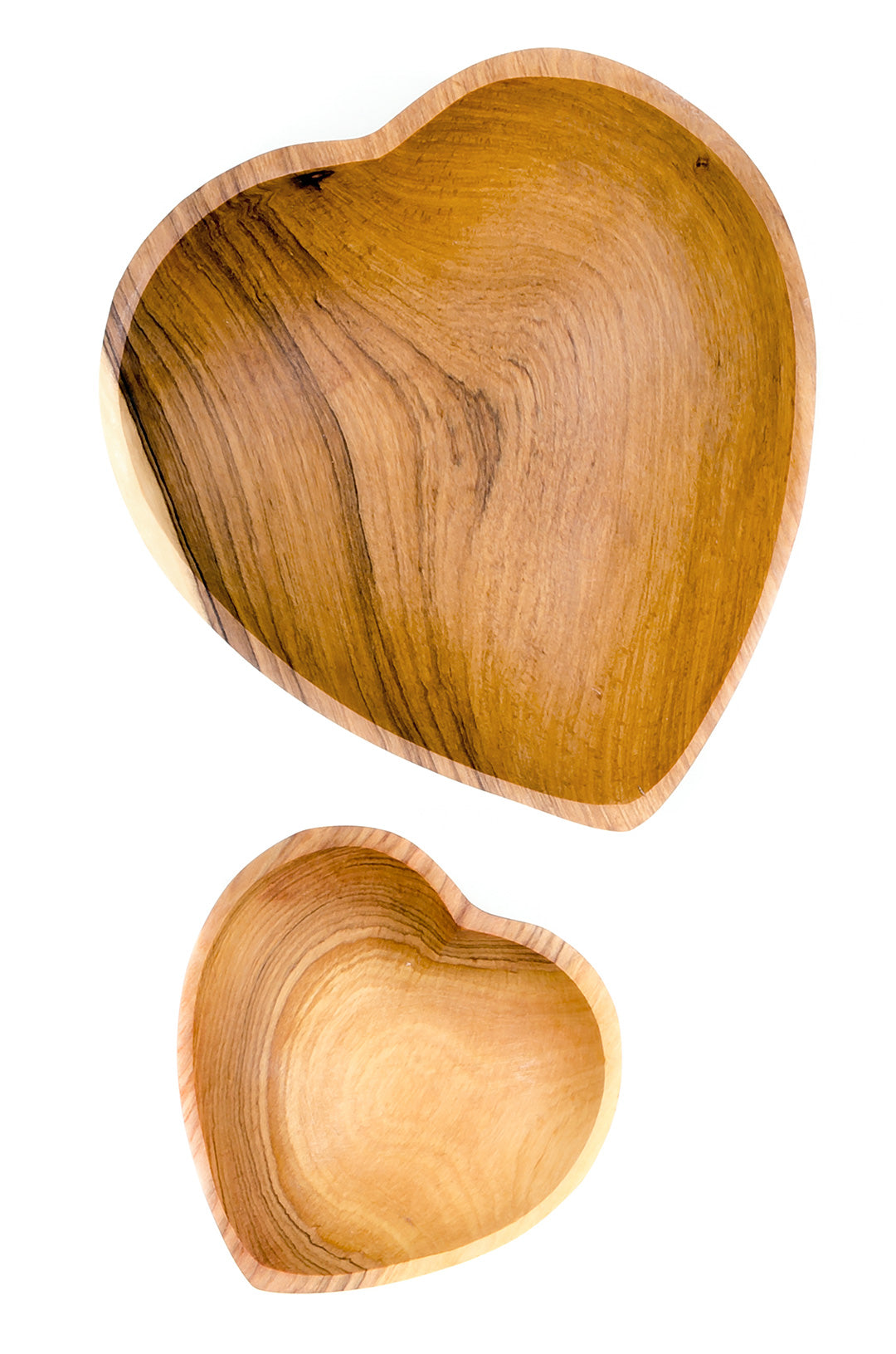 Wild Olive Wood Heart Shaped Bowls