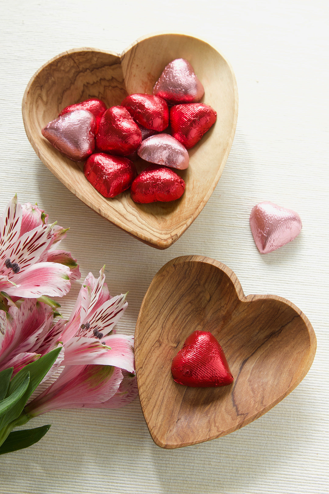 Wild Olive Wood Heart Shaped Bowls