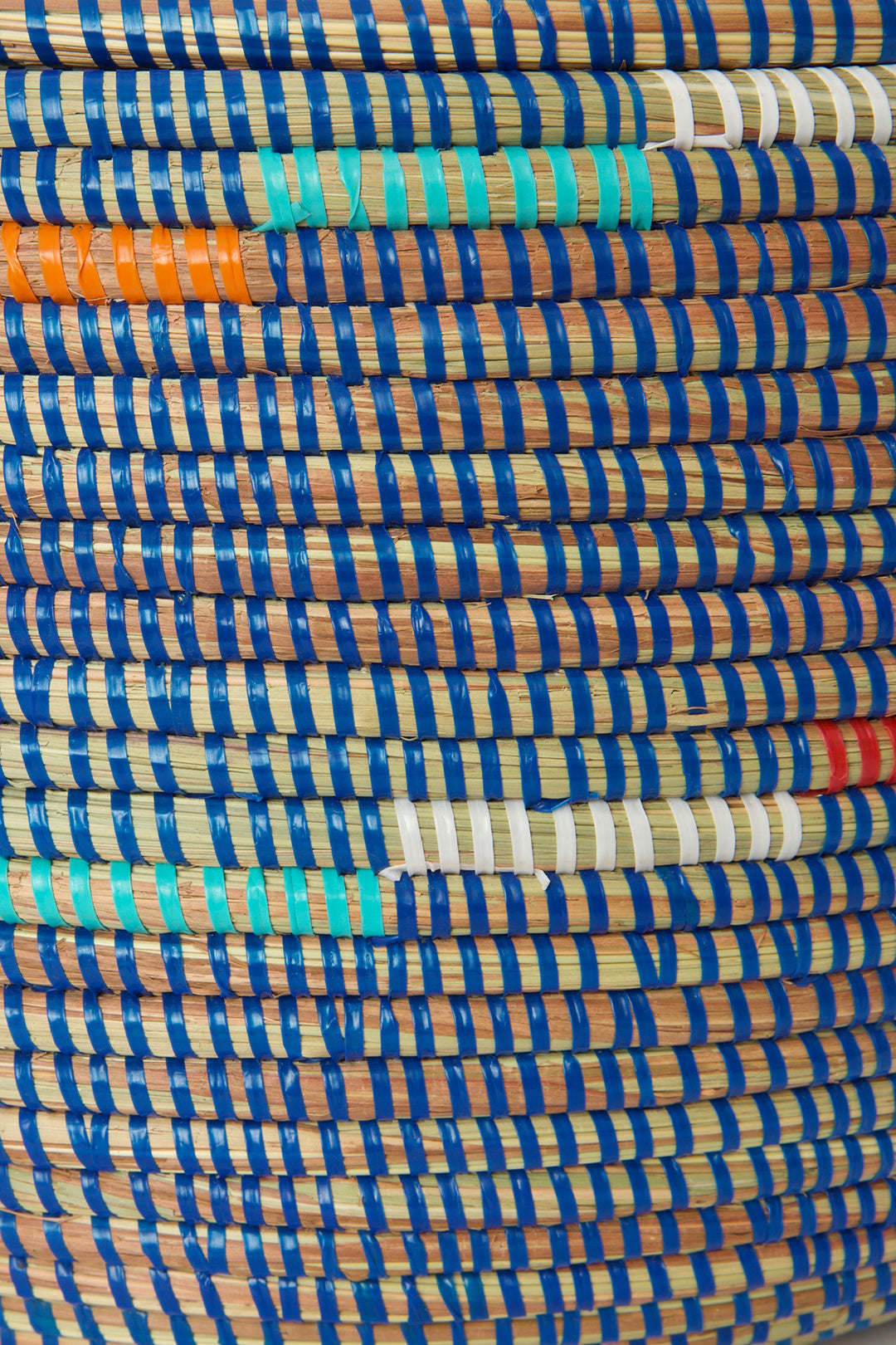 Blue Flat Top Storage Basket with Colorful Spiral Default Title