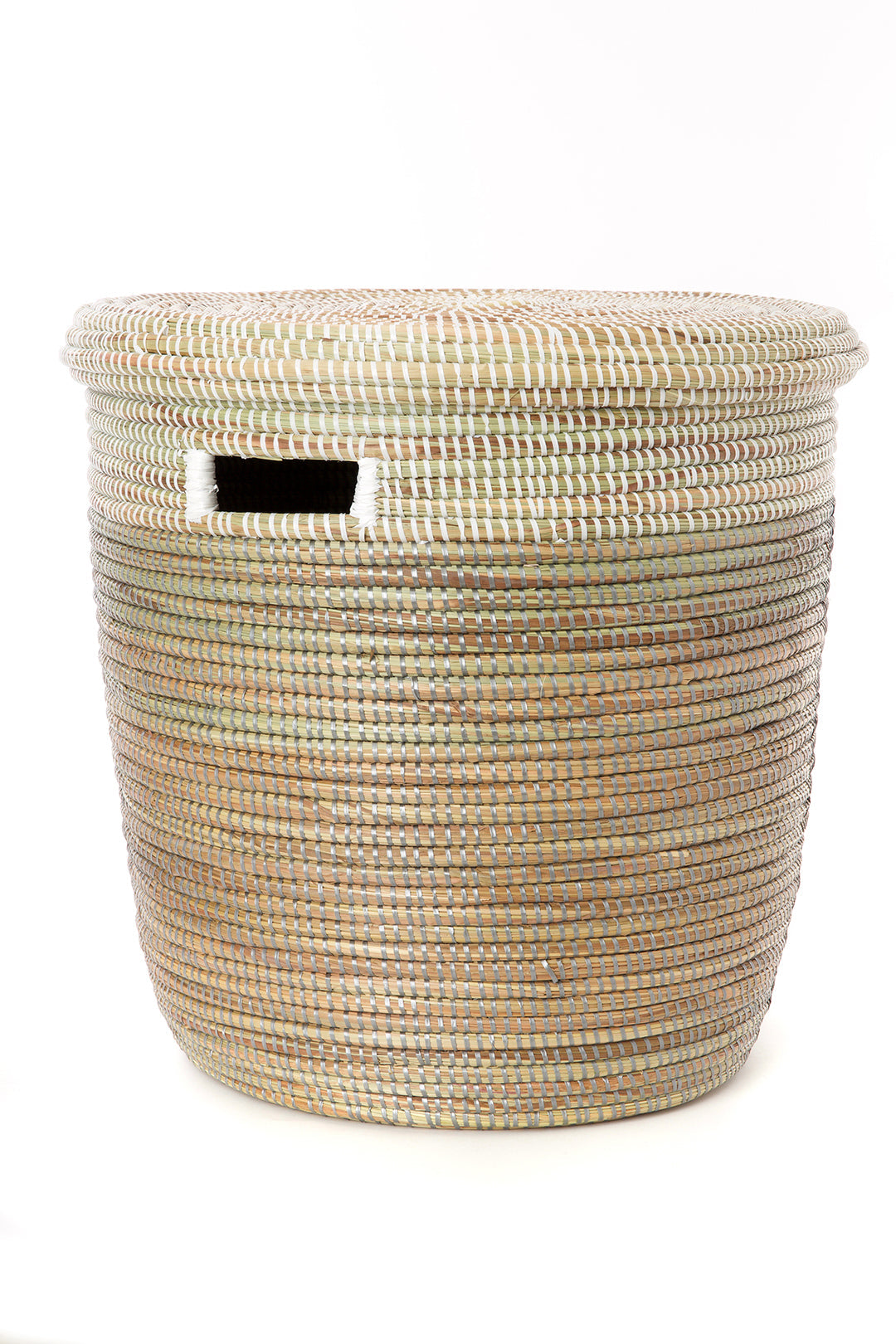 Black, Silver & White Half & Half Flat Lid Basket