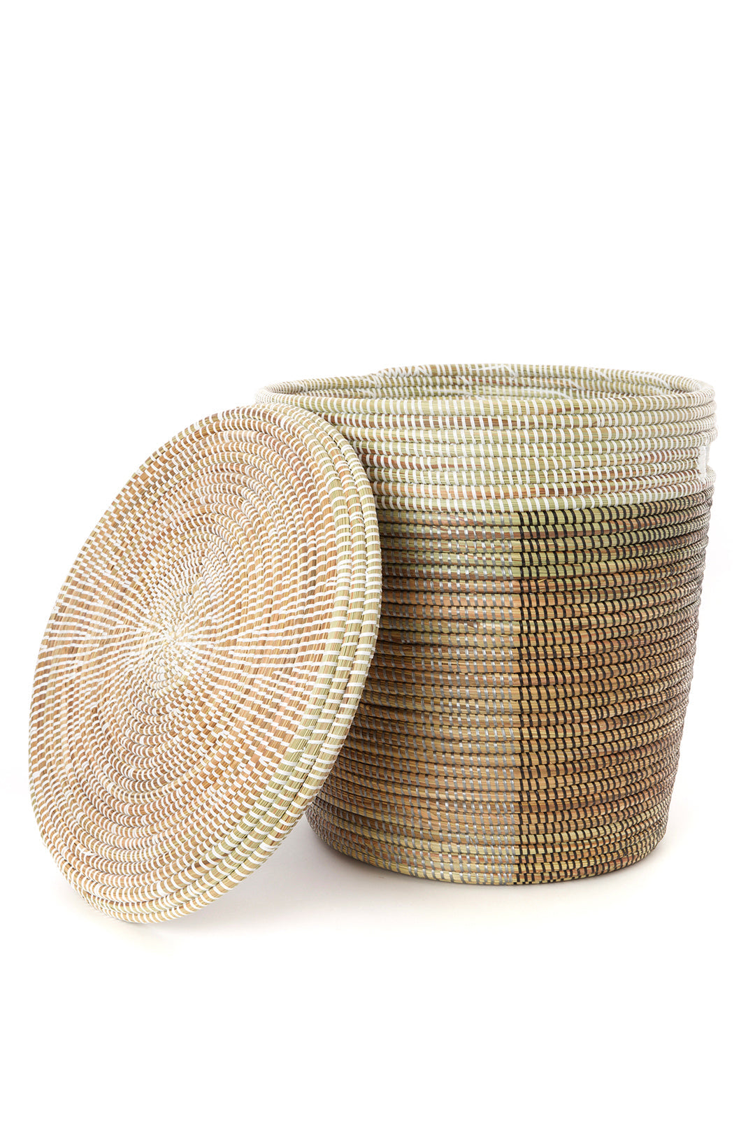Black, Silver & White Half & Half Flat Lid Basket