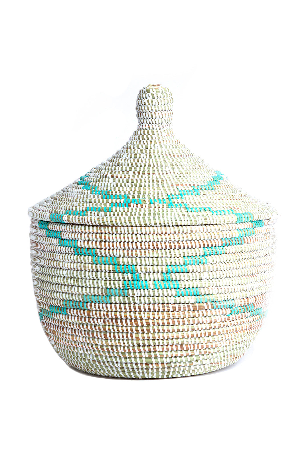 Aqua & White Garland Warming Basket