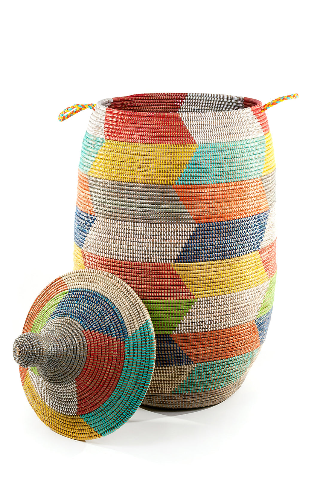 Assorted Oversized Rainbow Herringbone Storage Basket