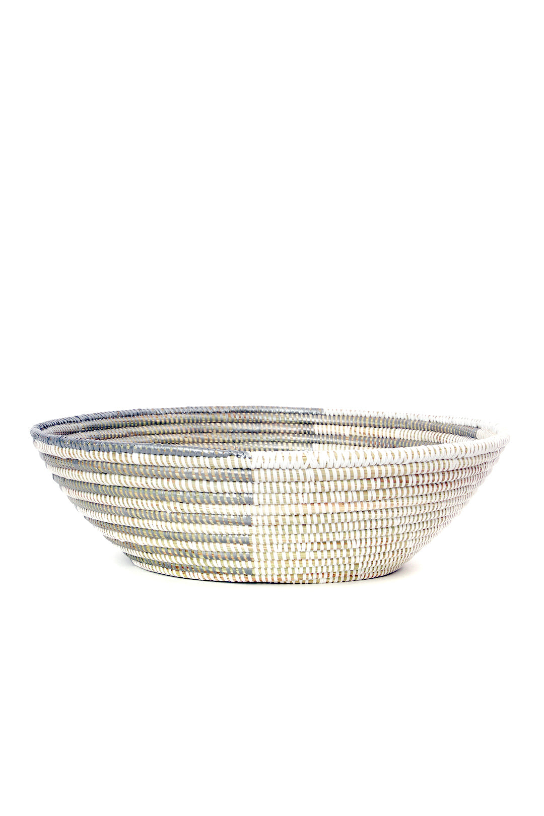 Silver and White Delta Tabletop Basket