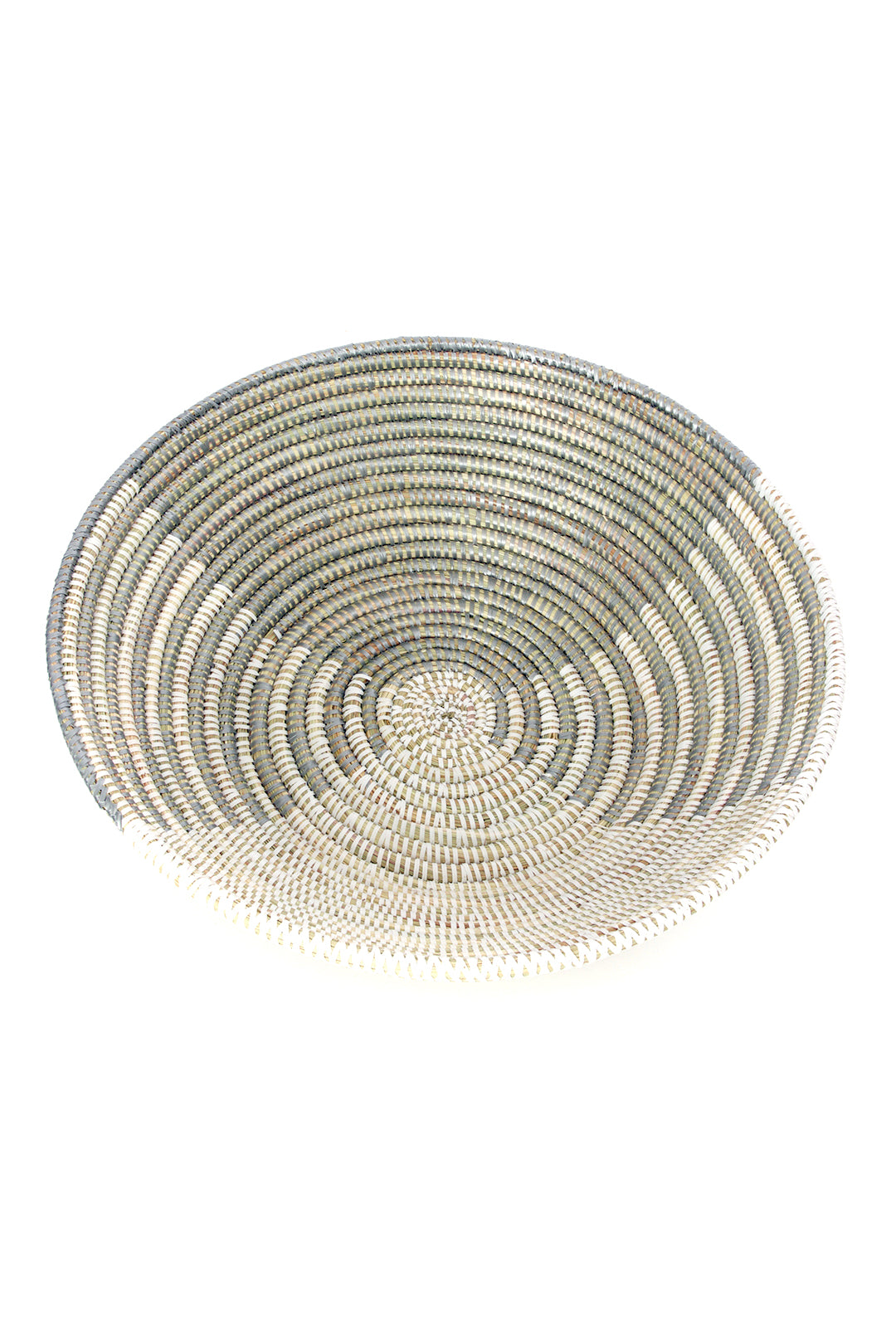Silver and White Delta Tabletop Basket