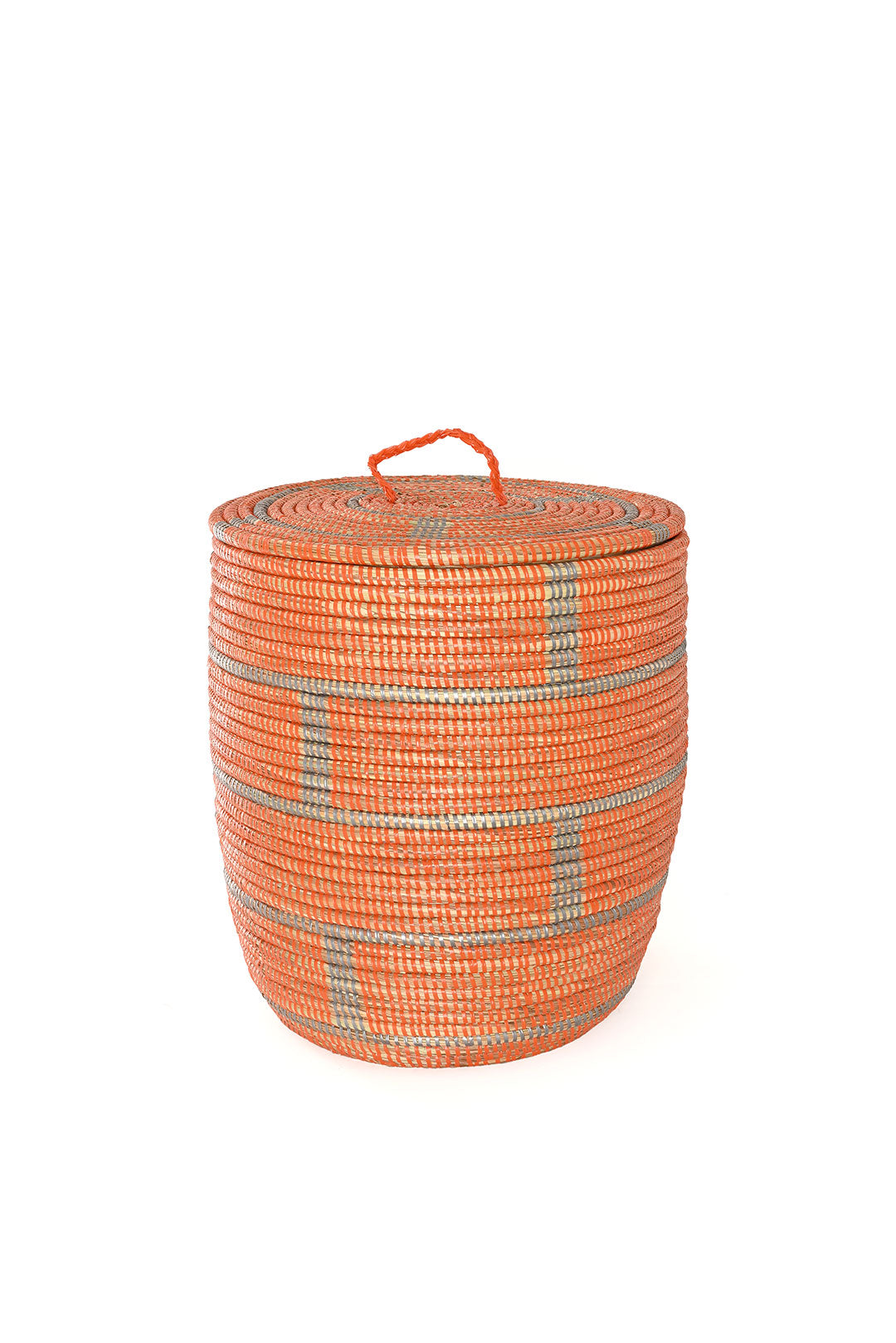 Set of Three Orange and Silver Brickwork Nesting Hamper Baskets