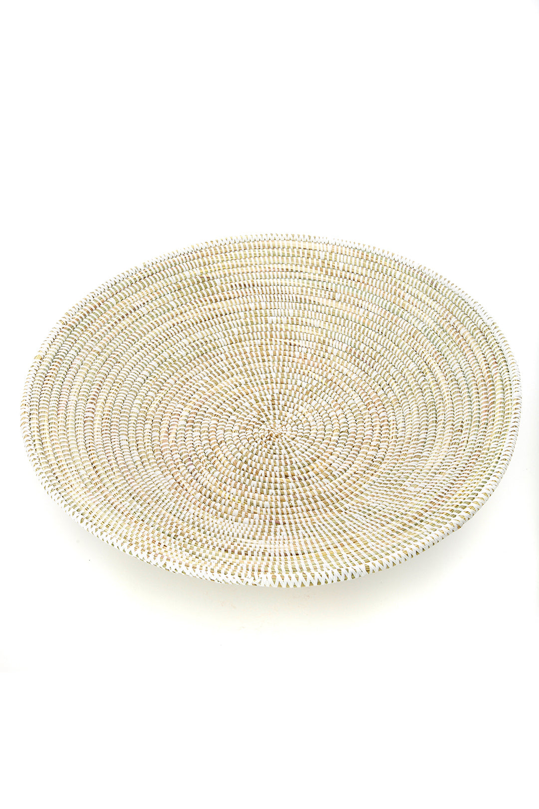 20" Solid White Grain Basket from Senegal