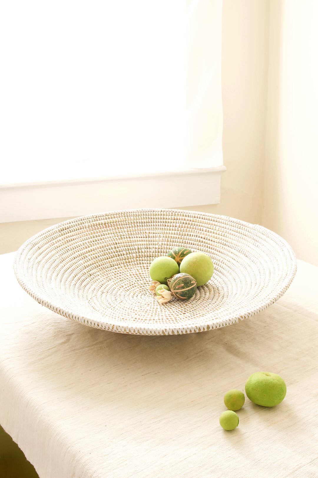 20" Solid White Grain Basket from Senegal