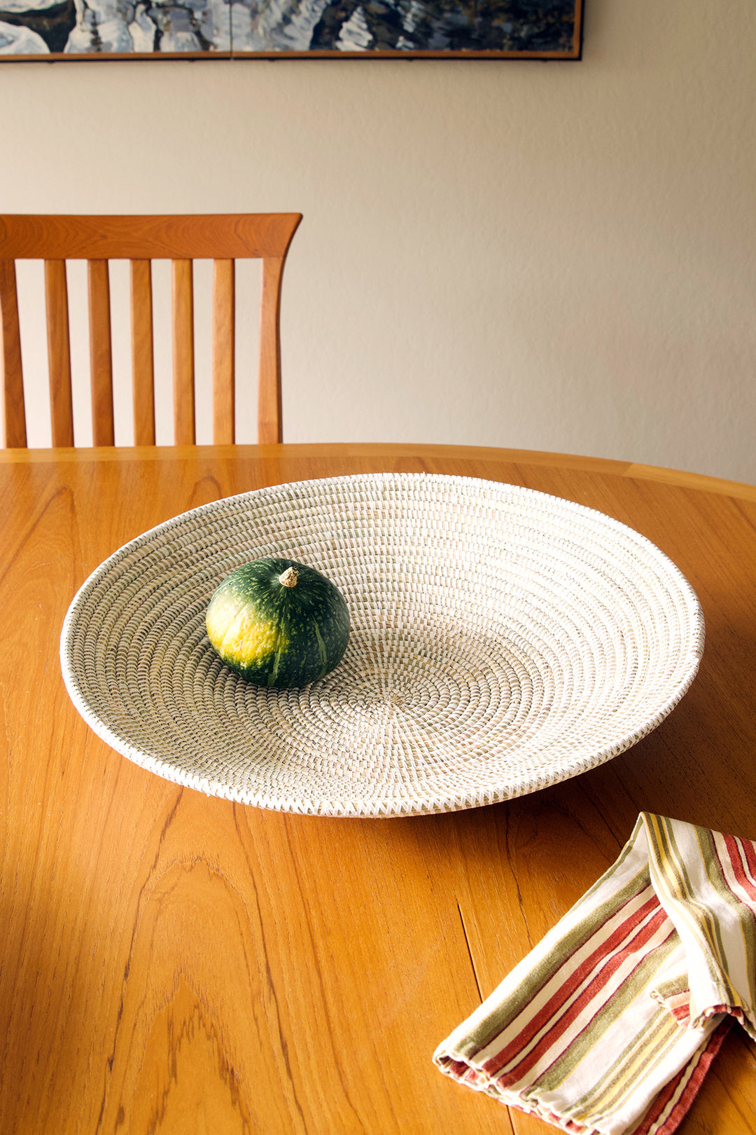 20" Solid White Grain Basket from Senegal Default Title