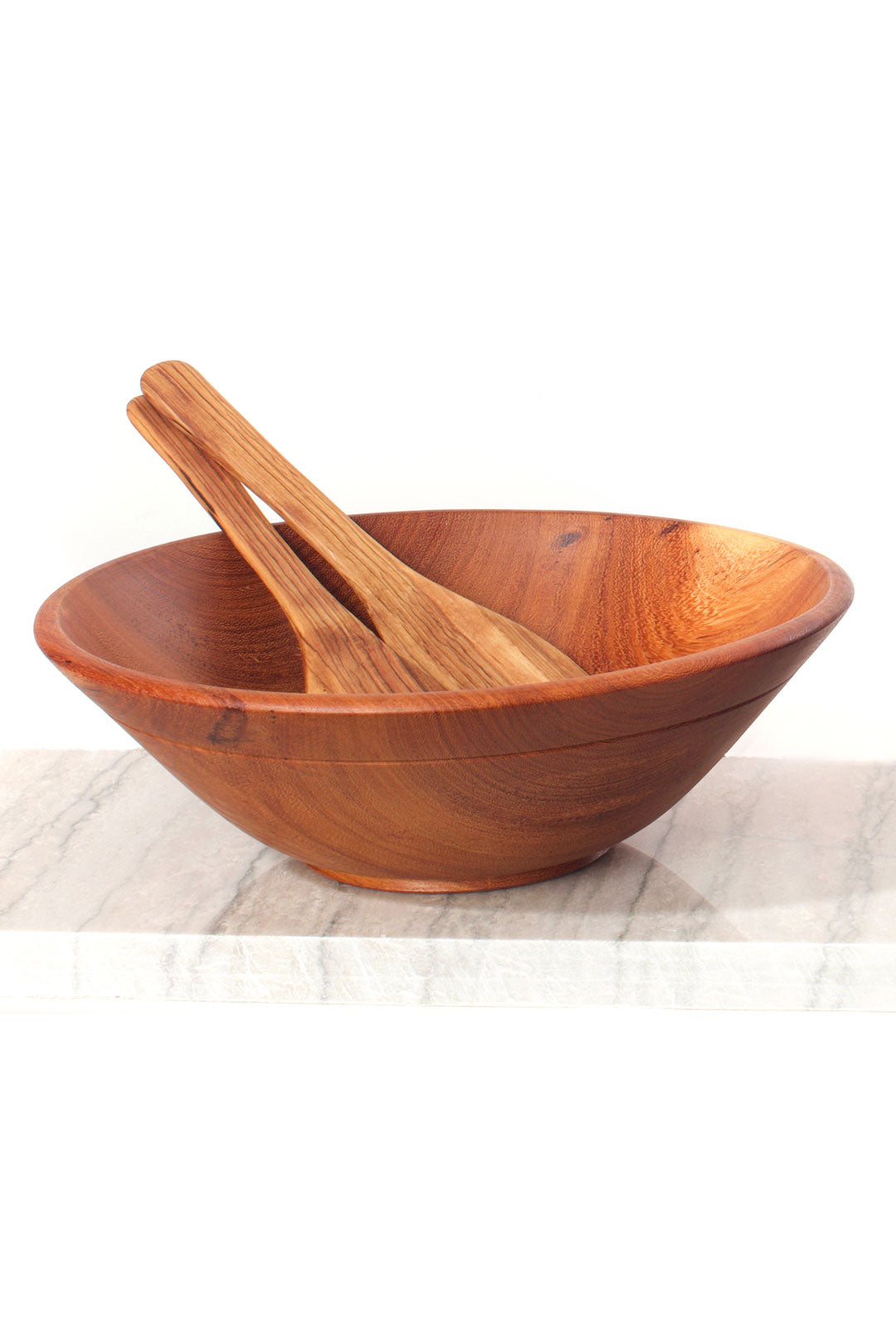 Small Mahogany Wood Salad Bowl from Zimbabwe