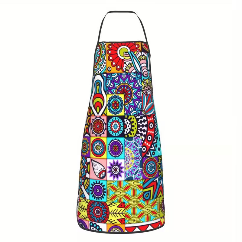 African Ankara Unisex Adjustable Bib Apron for Adults 8
