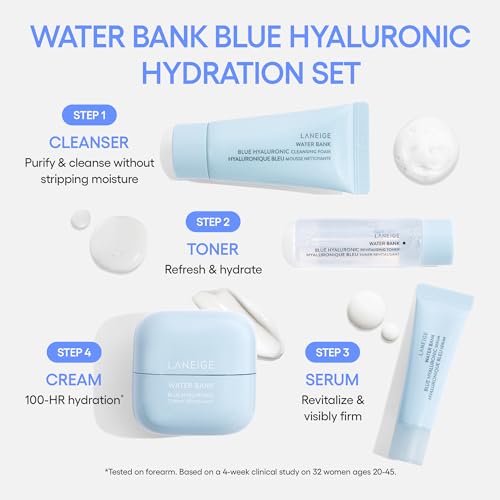 LANEIGE Water Bank Blue Hyaluronic Cream Moisturizer: Hydrating Korean Face Cream with Squalane & Ceramide for Skin Barrier Support, Dermatologist-Tested
