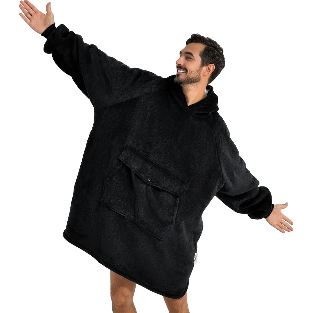 Krifey Wearable Blanket Hoodie, Oversized Sherpa Fleece Sweatshirt with Giant Pocket, Birthday Gifts for Women, Warm Christmas Gift for Mom, Wife, or Girlfriend