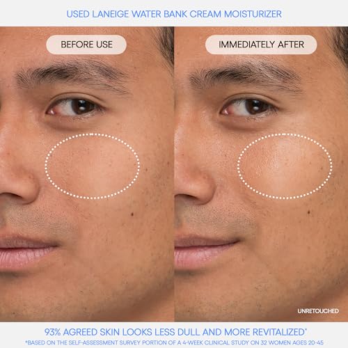 LANEIGE Water Bank Blue Hyaluronic Cream Moisturizer: Hydrating Korean Face Cream with Squalane & Ceramide for Skin Barrier Support, Dermatologist-Tested