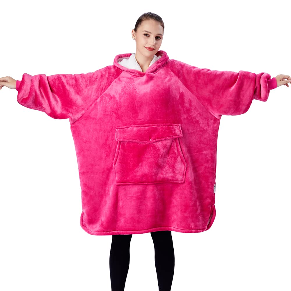 Krifey Wearable Blanket Hoodie, Oversized Sherpa Fleece Sweatshirt with Giant Pocket, Birthday Gifts for Women, Warm Christmas Gift for Mom, Wife, or Girlfriend