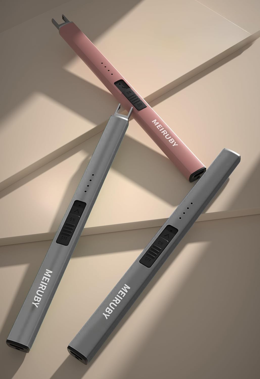 MEIRUBY Electric Candle Lighter, Christmas Stocking Stuffers Gifts for Women Mom Men Wife Sister, USB Arc Rechargeable Windproof Long Lighter for Candle BBQ Housewarming Birthday Gifts Idals