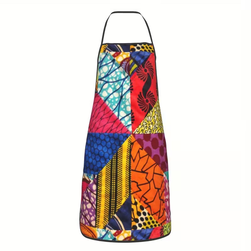 African Ankara Unisex Adjustable Bib Apron for Adults 6