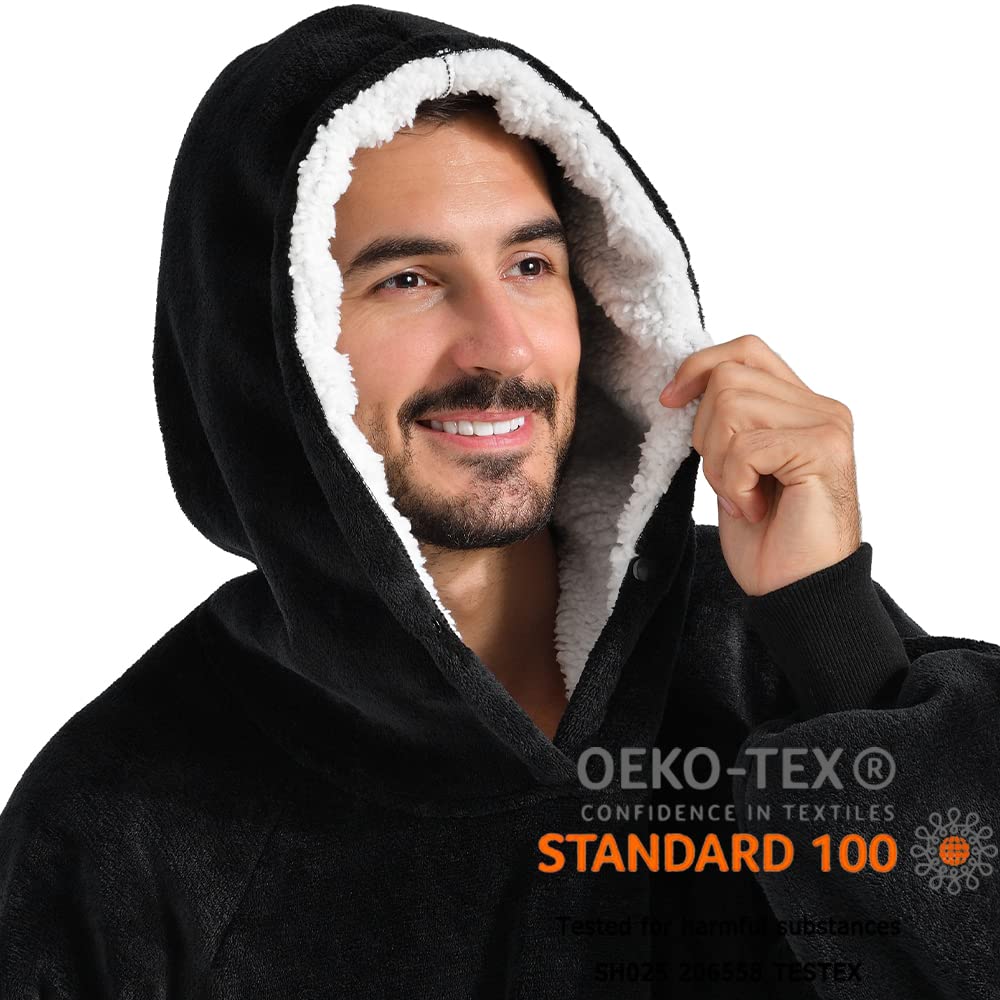 Krifey Wearable Blanket Hoodie, Oversized Sherpa Fleece Sweatshirt with Giant Pocket, Birthday Gifts for Women, Warm Christmas Gift for Mom, Wife, or Girlfriend