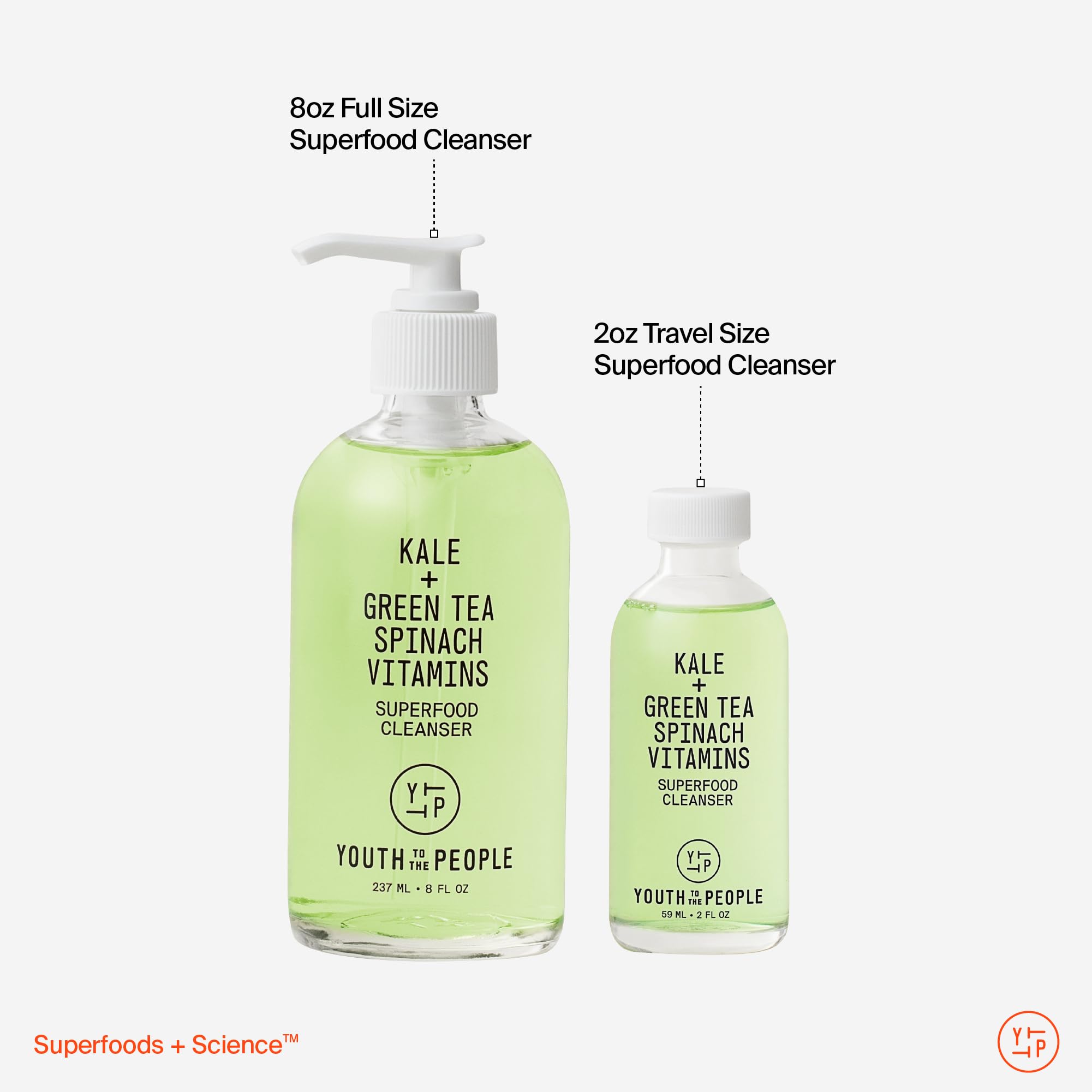 Youth To The People Superfood Facial Cleanser - Kale + Green Tea Daily Face Wash, Gentle Makeup Remover, with Soothing Antioxidants for Glowing Skin, pH Balance, Clean Pores, Sulfate-free, Refillable