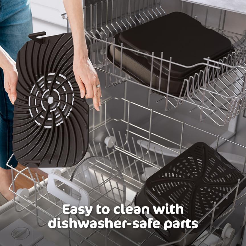 Ninja | Indoor Grill and Air Fryer| Foodi Smart XL | 6-in-1 Grill, Air Fry, Roast, Bake, Broil, Dehydrate & Crisp |Smart Thermometer & Splatter Shield | Dishwasher Safe Parts | Black/Silver | FG551