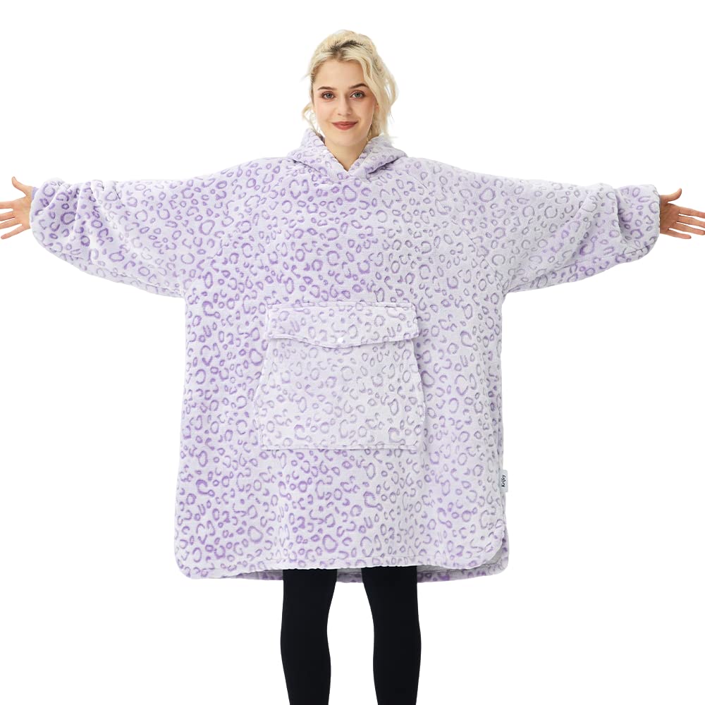Krifey Wearable Blanket Hoodie, Oversized Sherpa Fleece Sweatshirt with Giant Pocket, Birthday Gifts for Women, Warm Christmas Gift for Mom, Wife, or Girlfriend