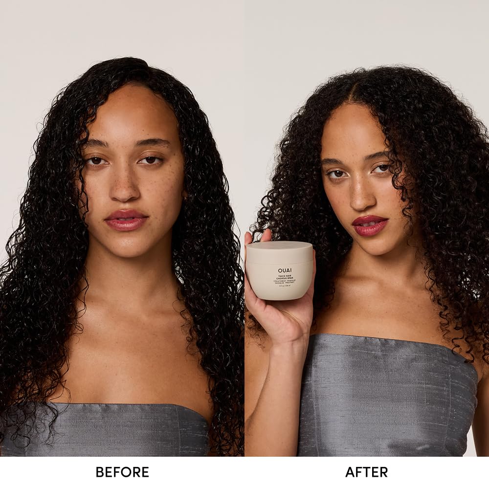 OUAI Fine to Medium Hair Treatment Masque - Hydrating Hair Mask to Help Repair Strands & Increase Shine - With Shea Butter, Keratin and Panthenol - Paraben, Phthalate & Sulfate Free (8 Fl Oz)