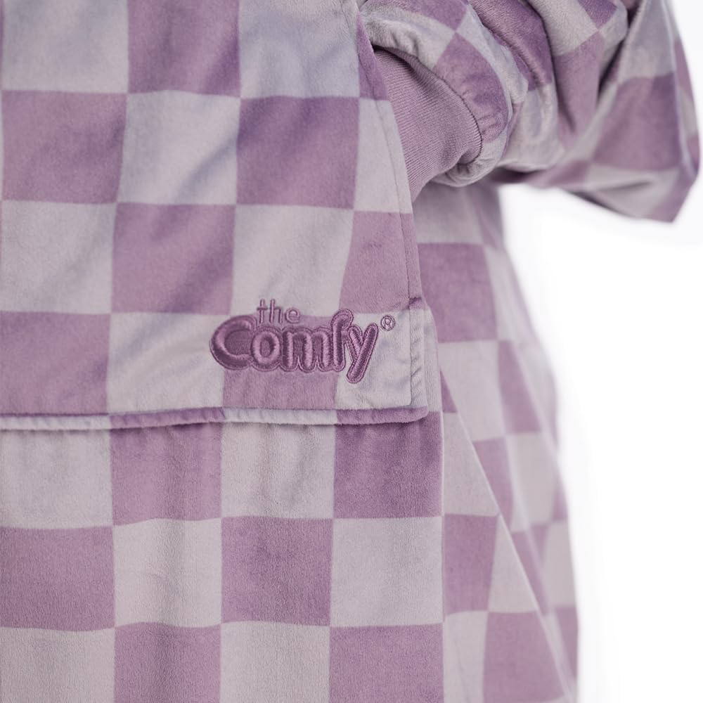 THE COMFY Original | Sherpa Lined Microfiber Fleece Wearable Blanket, Oversized Design with Hood and Pocket from Shark Tank