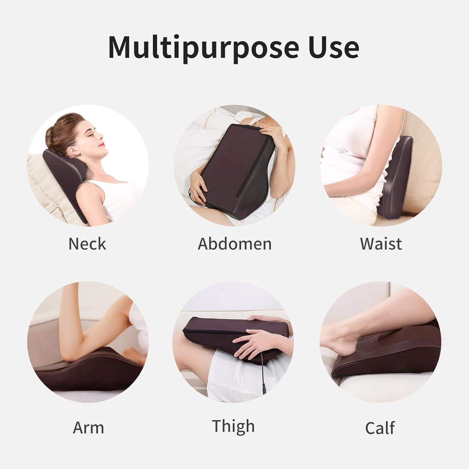 Boriwat Back Massager with Heat, 3D Kneading Massage Pillow for Back, Neck, Shoulder, Leg Pain Relief Deep Tissue, Gifts for Women Men Mom Dad