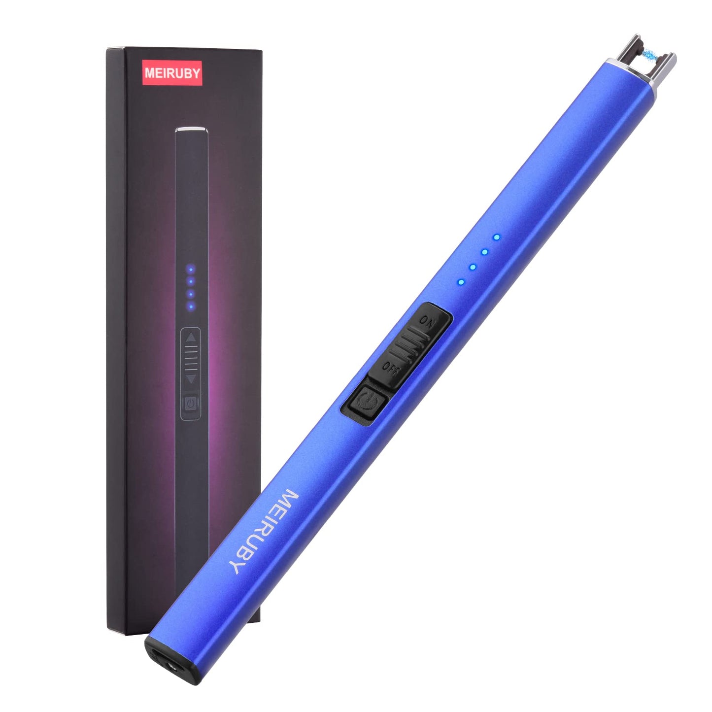 MEIRUBY Electric Candle Lighter, Christmas Stocking Stuffers Gifts for Women Mom Men Wife Sister, USB Arc Rechargeable Windproof Long Lighter for Candle BBQ Housewarming Birthday Gifts Idals