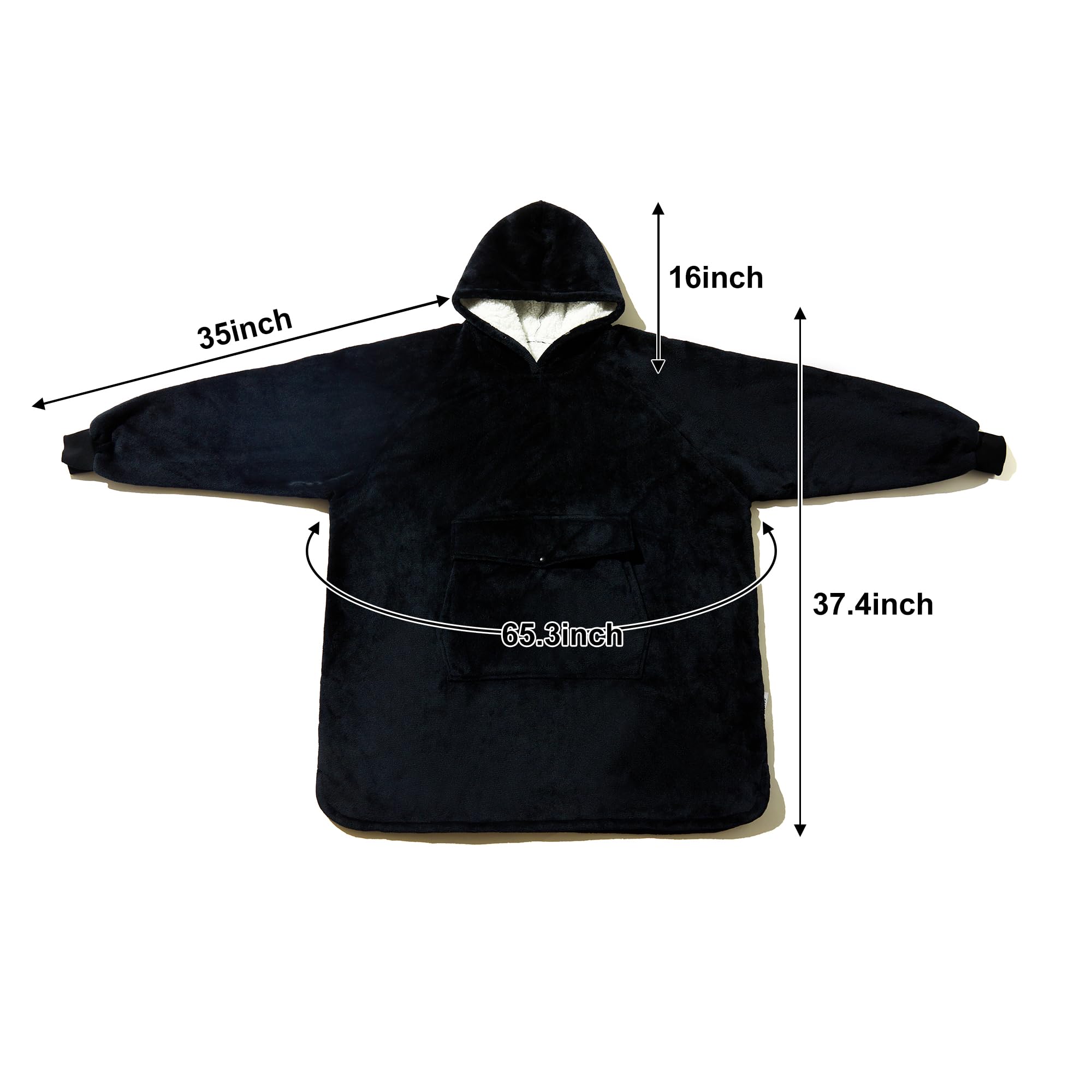 Krifey Wearable Blanket Hoodie, Oversized Sherpa Fleece Sweatshirt with Giant Pocket, Birthday Gifts for Women, Warm Christmas Gift for Mom, Wife, or Girlfriend