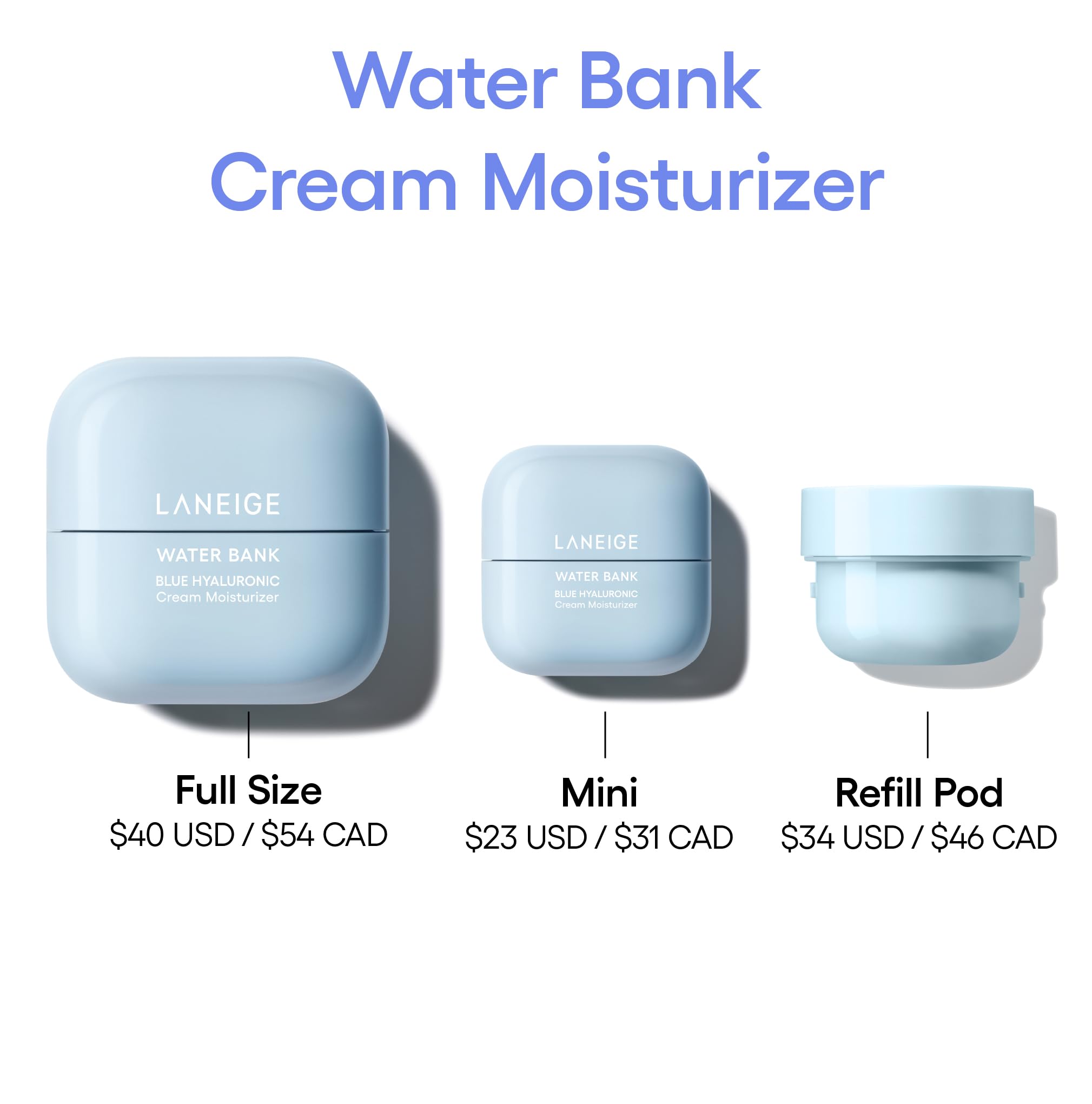 LANEIGE Water Bank Blue Hyaluronic Cream Moisturizer: Hydrating Korean Face Cream with Squalane & Ceramide for Skin Barrier Support, Dermatologist-Tested