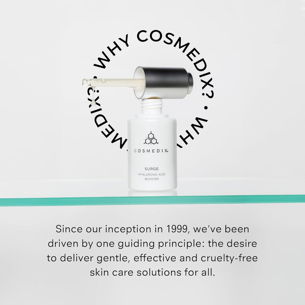 COSMEDIX Surge Hyaluronic Acid Booster for Face - Ultra Hydrating Face Serum with Vitamin C & Niacinamide Softens, Brightens & Moisturizes Skin - Facial Skin Care Product for Fine Lines & Wrinkles