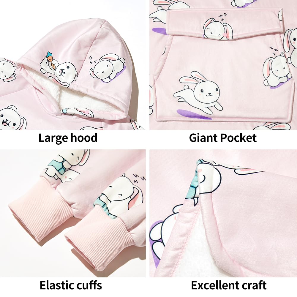 Krifey Wearable Blanket Hoodie, Oversized Sherpa Fleece Sweatshirt with Giant Pocket, Birthday Gifts for Women, Warm Christmas Gift for Mom, Wife, or Girlfriend