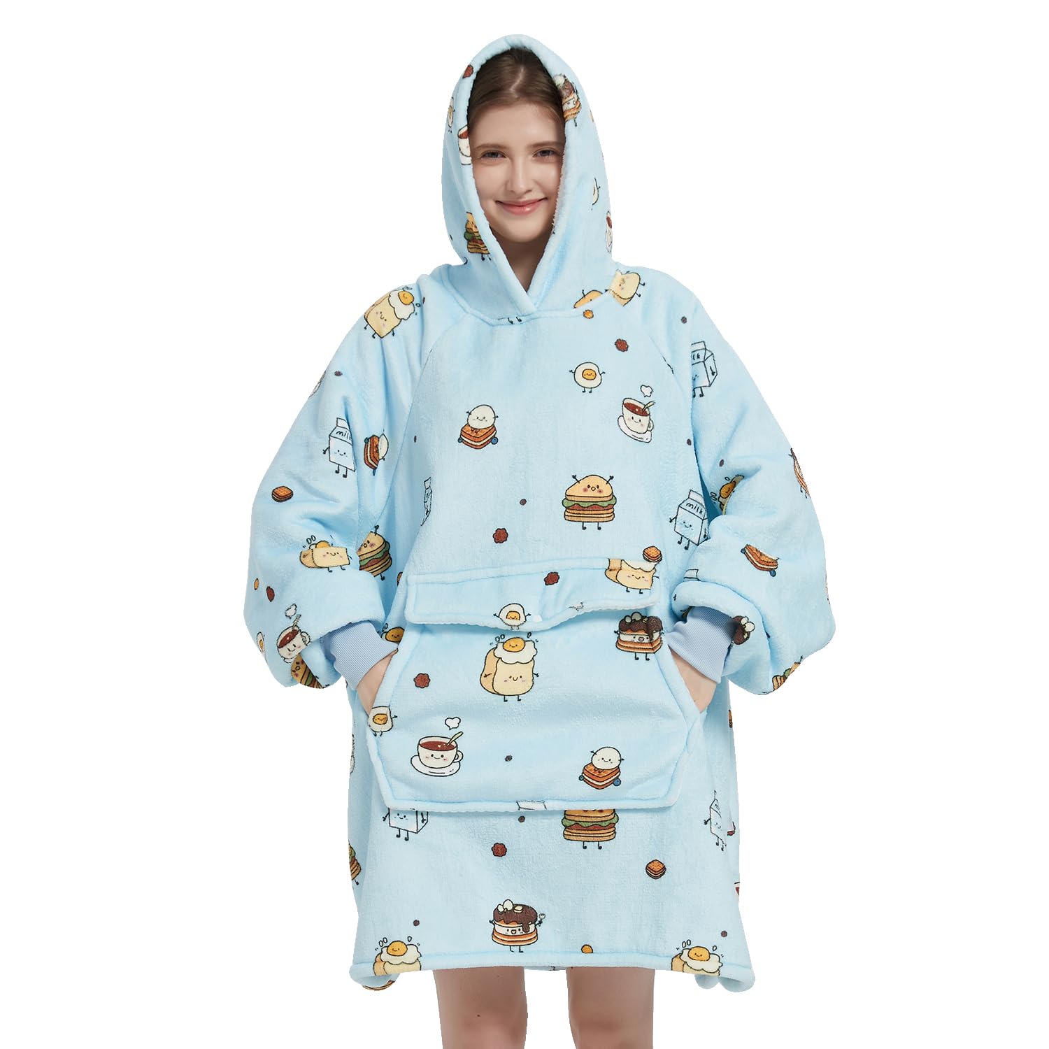 Krifey Wearable Blanket Hoodie, Oversized Sherpa Fleece Sweatshirt with Giant Pocket, Birthday Gifts for Women, Warm Christmas Gift for Mom, Wife, or Girlfriend