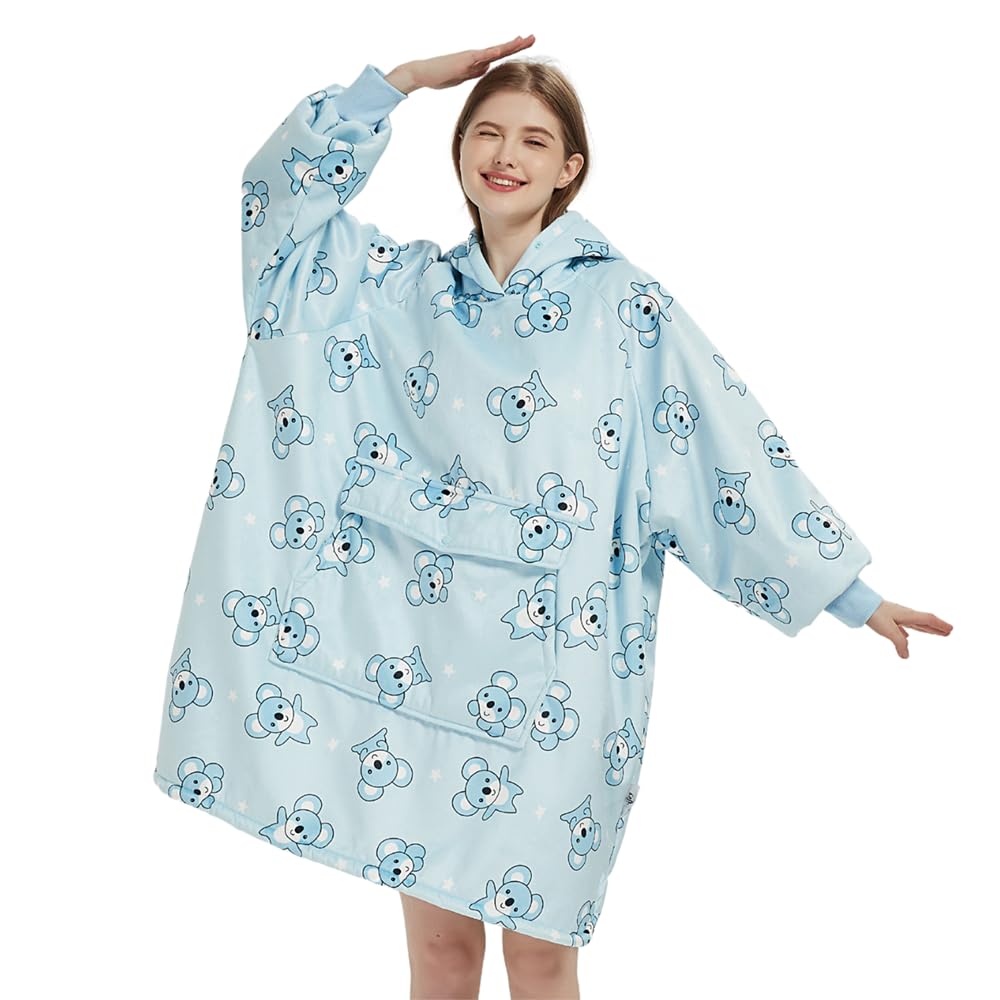 Krifey Wearable Blanket Hoodie, Oversized Sherpa Fleece Sweatshirt with Giant Pocket, Birthday Gifts for Women, Warm Christmas Gift for Mom, Wife, or Girlfriend
